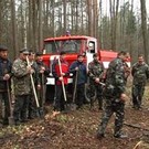 На фото: Во время тренировок по тушению лесного пожара. Обучение пожарных